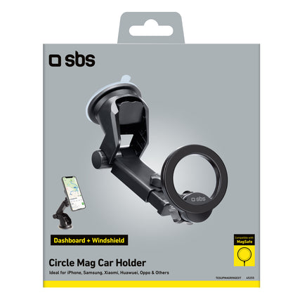 SBS MagSafe car smartphone holder for dashboard, glass - black – image 4
