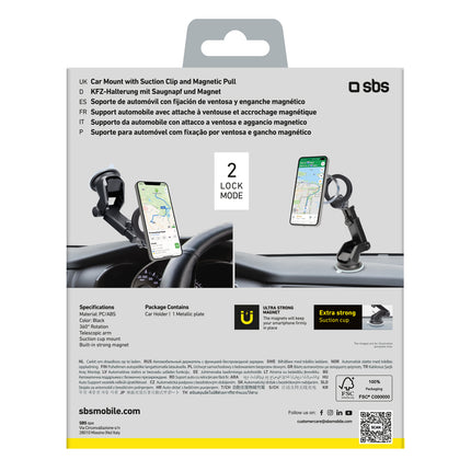 SBS MagSafe car smartphone holder for dashboard, glass - black – image 5