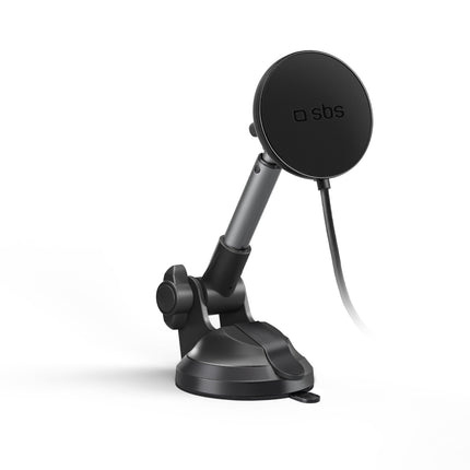 SBS Telescopic car holder for a smartphone with a MagSafe induction charger - black