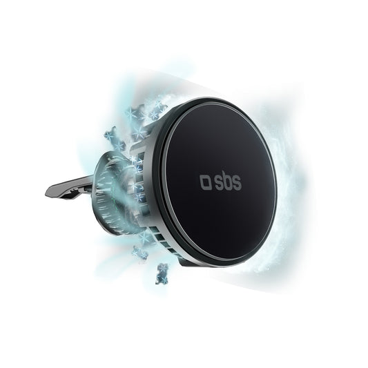 SBS Car holder for a smartphone with an inductive charger on a cooling grill - black