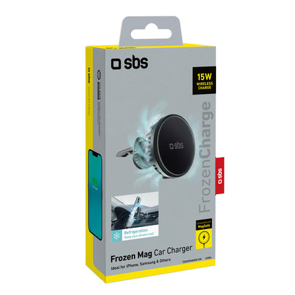 SBS Car holder for a smartphone with an inductive charger on a cooling grill - black – image 3