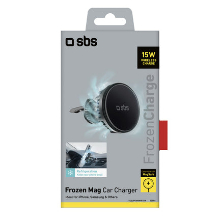 SBS Car holder for a smartphone with an inductive charger on a cooling grill - black – image 4