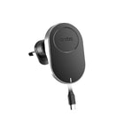 SBS Smartphone holder with wireless charger with MagSafe retractable cable - black