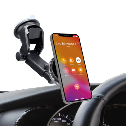 SBS Telescopic smartphone holder with MagSafe wireless charger for glass and board - black – image 2