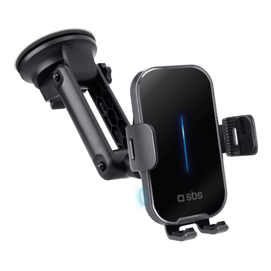 SBS Car holder with 15W wireless charger - black