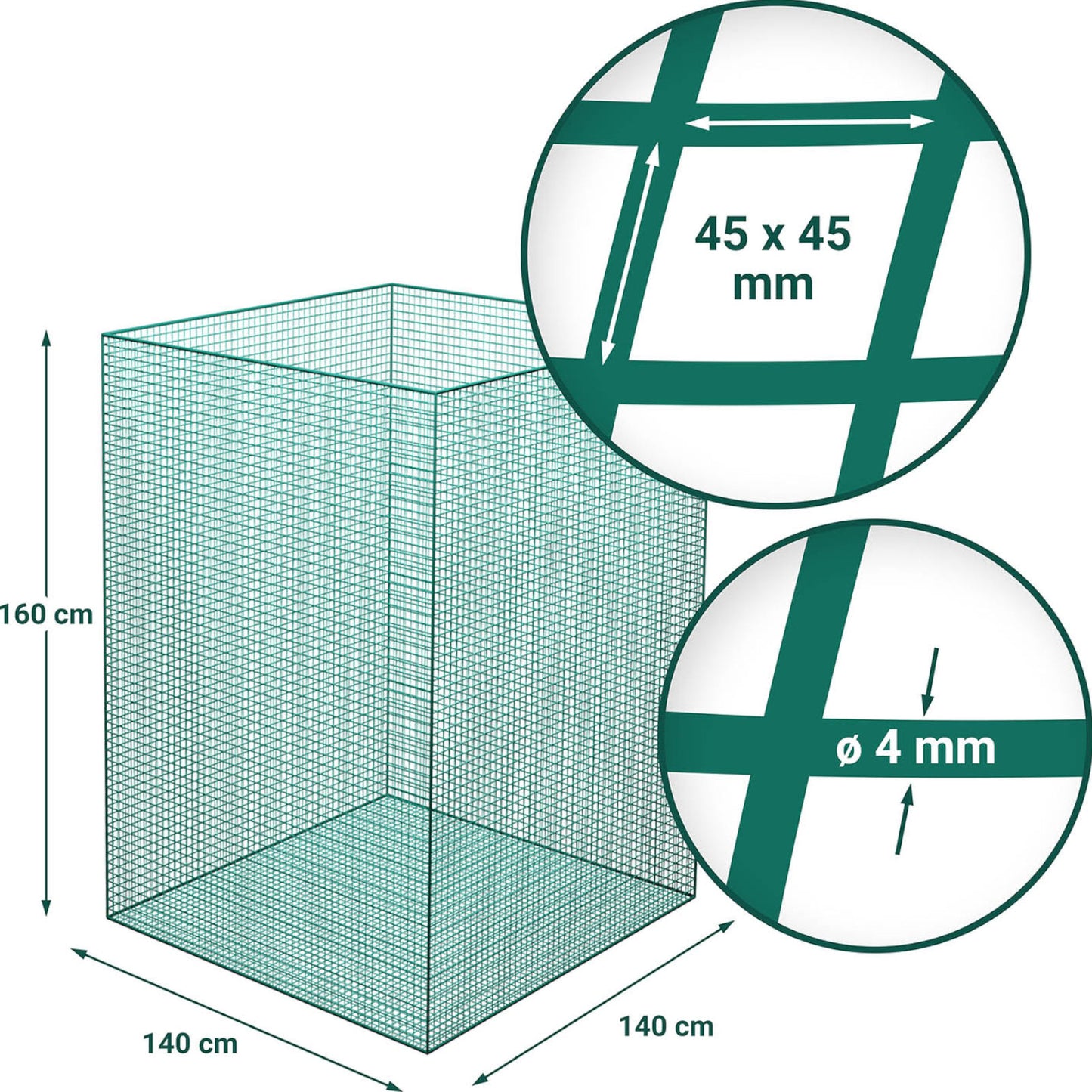 WIESENFIELD Hay net in bales for feeding horses, mesh size 45 x 45 mm 1.4 x 1.4 x 1.6 m – image 4