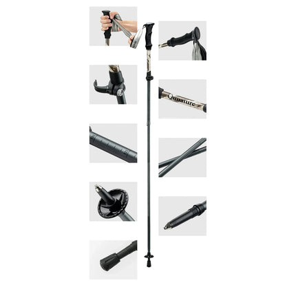 Qunature Nordic walking aluminum trekking pole 110 - 130 cm brown - 1 pc. – image 2