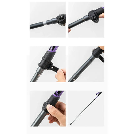 Qunature Nordic walking aluminum trekking pole 110 - 130 cm purple - 1 pc. – image 2