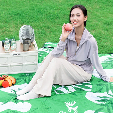 Qunature Picnic mat, waterproof tourist blanket, 2 x 2 m - green – image 2