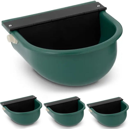 WIESENFIELD Plastic waterer for cattle and horses with water connection, 2.8 l, green - set of 4.