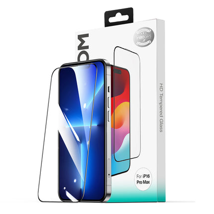 JOYROOM 2.5D HD Dustproof Tempered Glass with Black Frame for iPhone 15 Plus/16 Plus – image 2