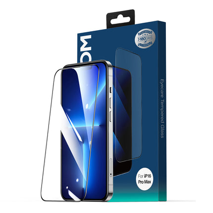 JOYROOM 2.5D Black Frame Tempered Glass Anti-Blue Light Dustproof for iPhone 15 Plus/16 Plus – image 2