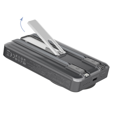 DUDAO K29 Powerbank 10000mAh MagSafe Metal Housing Stand USB-C Cables iPhone Lightning PD 20W - Silver – image 7