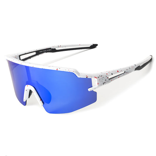 ROCKBROS Polarized cycling glasses with a UV filter and correction insert - blue and white