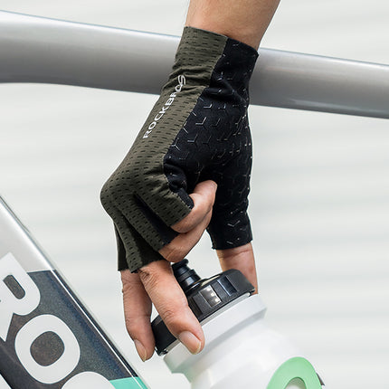ROCKBROS Breathable fingerless cycling gloves, size L - green – image 6