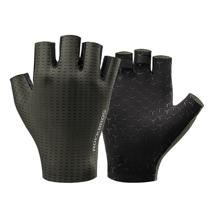 ROCKBROS Breathable fingerless cycling gloves, size XXL - green
