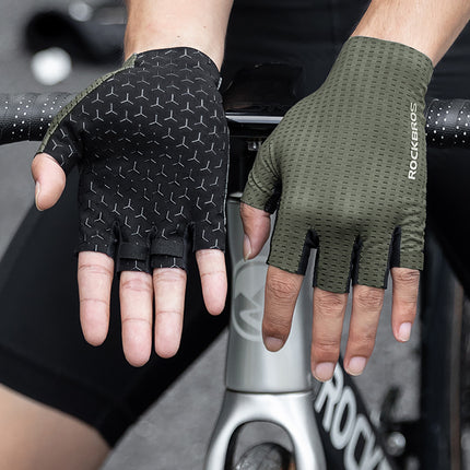 ROCKBROS Breathable fingerless cycling gloves, size XXL - green – image 5
