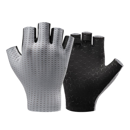 ROCKBROS Breathable fingerless cycling gloves, size L - gray