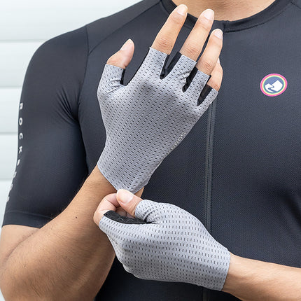 ROCKBROS Breathable fingerless cycling gloves, size L - gray – image 10