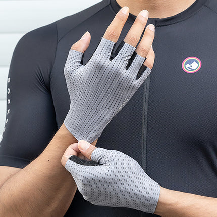 ROCKBROS Breathable fingerless cycling gloves, size L - gray – image 15