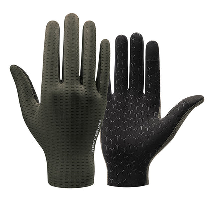 ROCKBROS Full breathable cycling gloves, size L - green