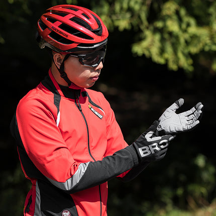 ROCKBROS Long insulated cycling gloves, size M - black and gray – image 3