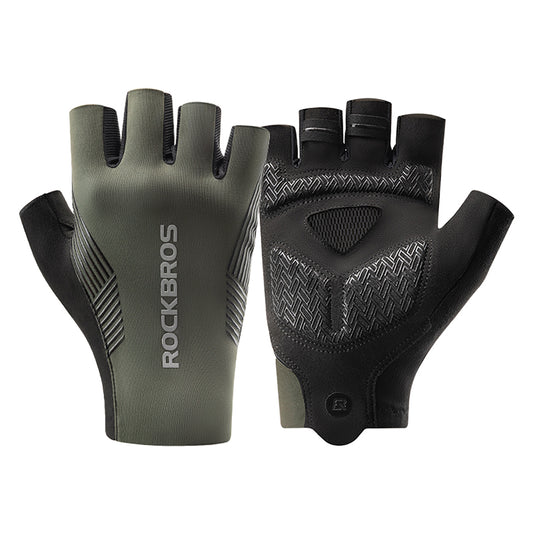 ROCKBROS Short fingerless cycling gloves, size XL - green
