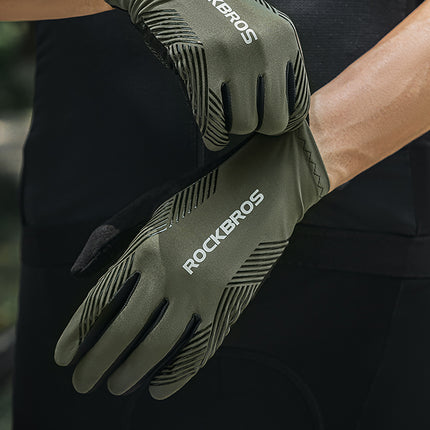 ROCKBROS Full shock-absorbing cycling gloves, size L - green – image 17