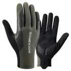ROCKBROS Full shock-absorbing cycling gloves, size XL - green