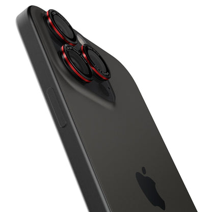 SPIGEN Tempered glass camera for iPhone 14 Pro/Pro Max/15 Pro/Pro Max/16 Pro/16 Pro Max - black with red border – image 5