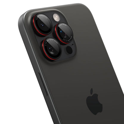 SPIGEN Tempered glass camera for iPhone 14 Pro/Pro Max/15 Pro/Pro Max/16 Pro/16 Pro Max - black with red border – image 7