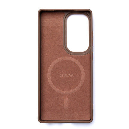 WOZINSKY Back case for Samsung Galaxy S25 Carbon Fiber Case with MagSafe - brown – image 2