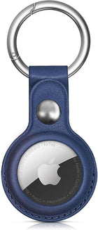 HURTEL Case for the Apple AirTag locator made of eco-leather - blue