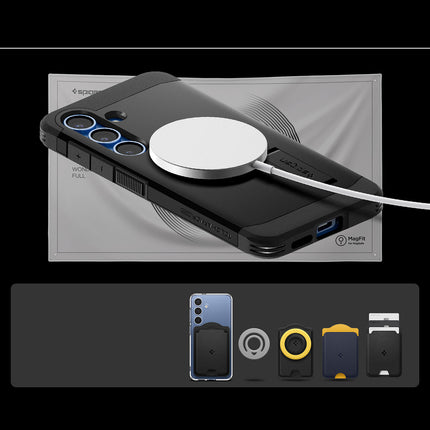 SPIGEN Case for Samsung Galaxy S25 with Tough Armor MagSafe stand - black – image 5