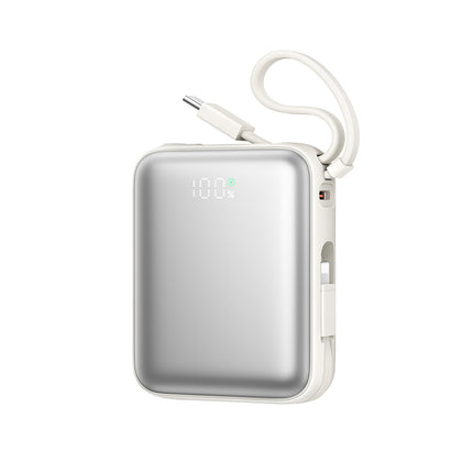 JOYROOM Powerbank 10000mAh 22.5W with built-in USB-C Lightning cables - white