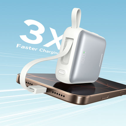 JOYROOM Powerbank 10000mAh 22.5W with built-in USB-C Lightning cables - white – image 8