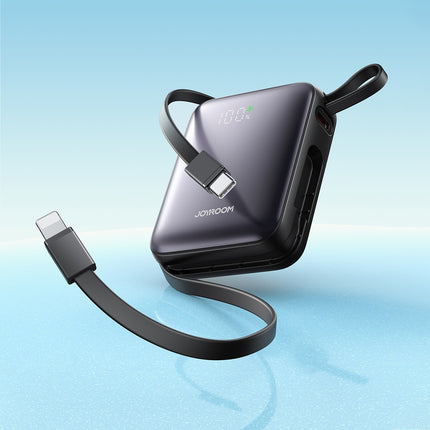 JOYROOM Powerbank 10000mAh 22.5W with built-in USB-C Lightning cables - black – image 9