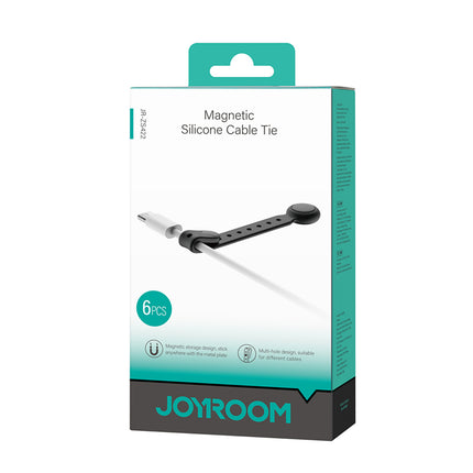 JOYROOM Silicone cable tie with magnet, black - set of 6 pcs. – image 4