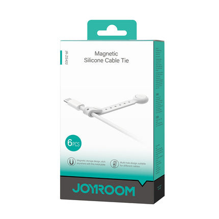 JOYROOM Silicone cable tie with magnet, white - set of 6 pcs. – image 4