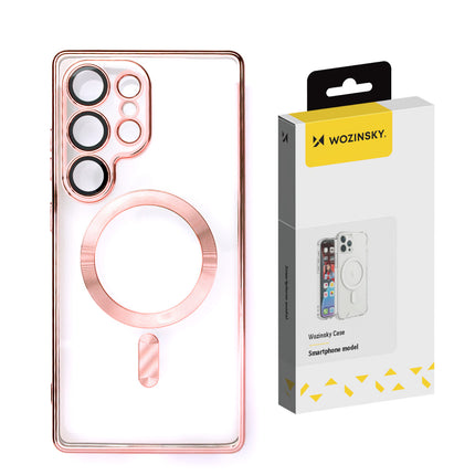 WOZINSKY Back case for Samsung Galaxy S25+ Electroplated Case with Magsafe - pink