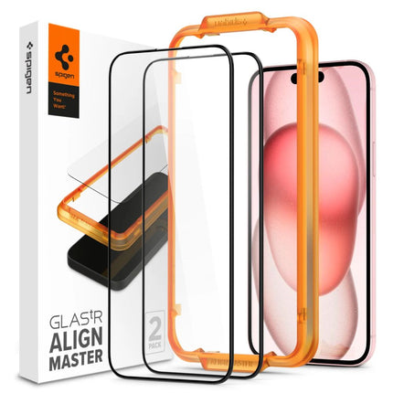 SPIGEN Tempered protective glass for iPhone 15 Plus ALM Glass FC - black 2 pcs.