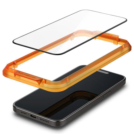 SPIGEN Tempered protective glass for iPhone 15 Plus ALM Glass FC - black 2 pcs. – image 4