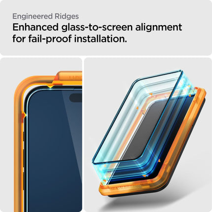 SPIGEN Tempered protective glass for iPhone 15 Plus ALM Glass FC - black 2 pcs. – image 7