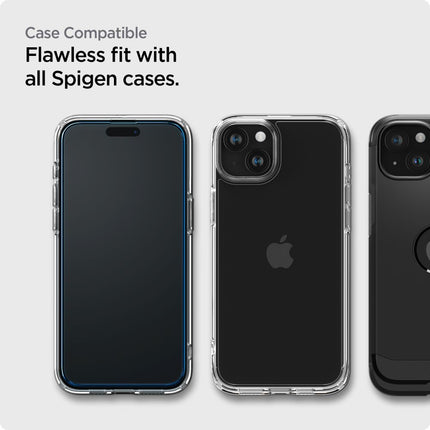 SPIGEN Tempered protective glass for iPhone 15 Plus ALM Glass FC - black 2 pcs. – image 8