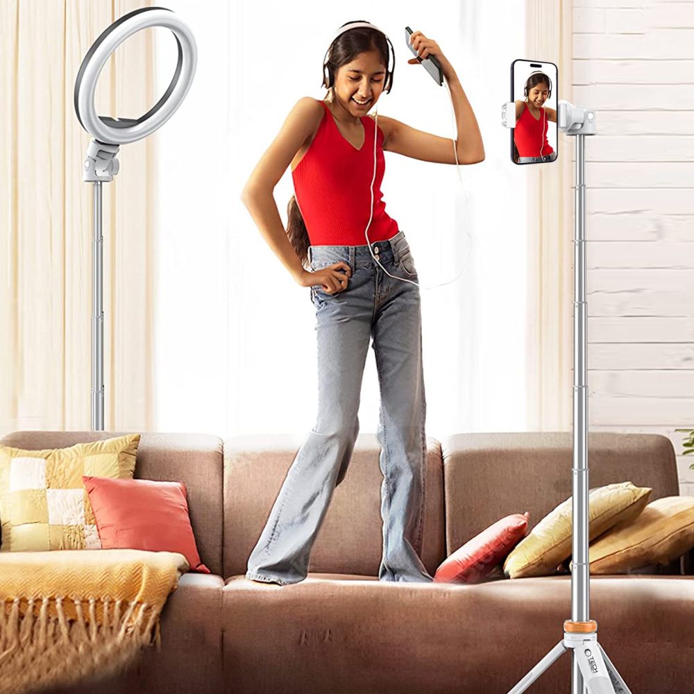 Tech-Protect Selfie stick Bluetooth photo stick with tripod remote control and head 180 to 148cm - white – image 8