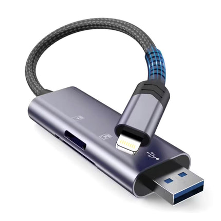 Tech-Protect SD / micro SD memory card reader with iPhone Lightning / USB-A connector - gray – image 2