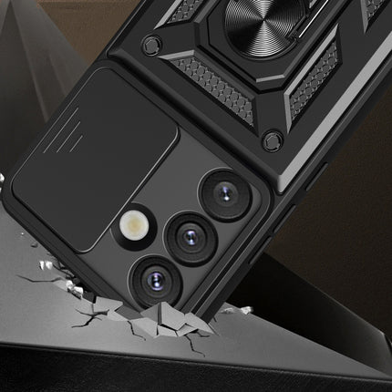 HURTEL Armored Case with Camera Protector Stand for Samsung Galaxy M06 5G / F06 5G Hybrid Armor Camshield - Black – image 2