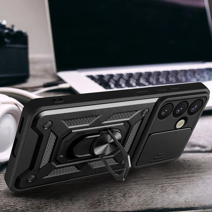 HURTEL Armored Case with Camera Protector Stand for Samsung Galaxy M06 5G / F06 5G Hybrid Armor Camshield - Black – image 5