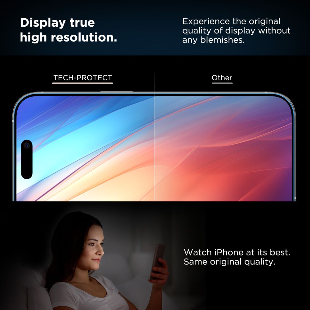 Tech-Protect Tempered glass for iPhone 13 / 13 PRO / 14 / 16e with Quick Set+ installation frame - 2 pcs. – image 4