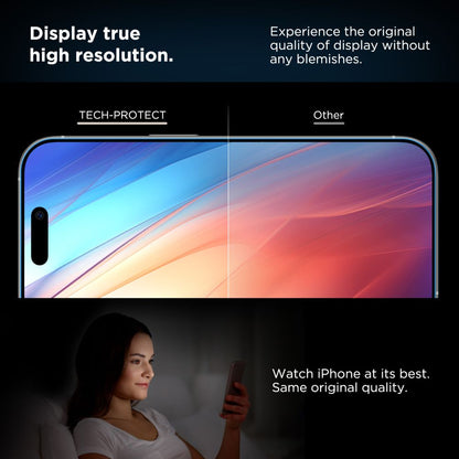 Tech-Protect Tempered glass for iPhone 13 / 13 PRO / 14 / 16e with Quick Set+ installation frame - 2 pcs. – image 4